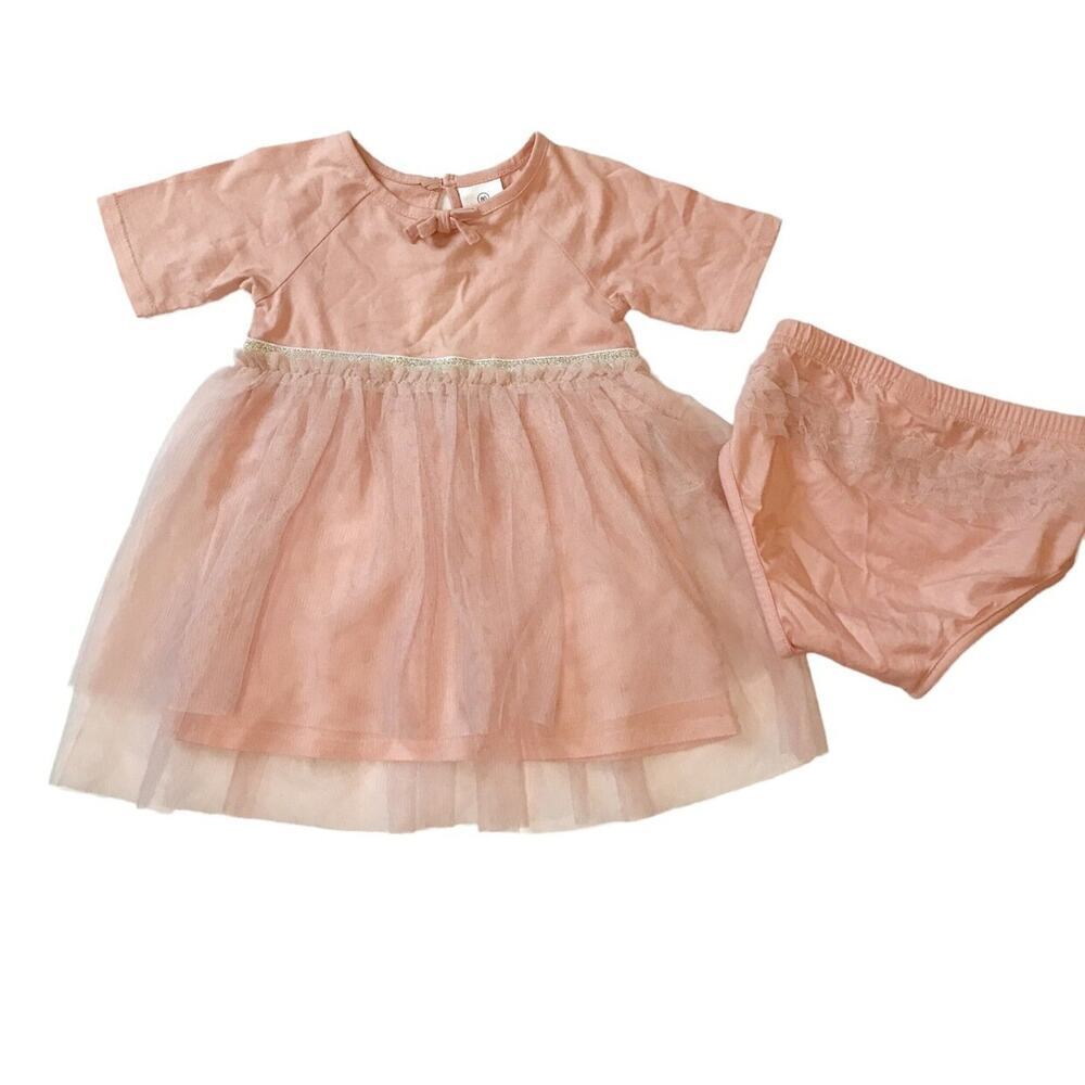 Hanna Andersson 100% Cotton Tulle Dress & Bloomers 80